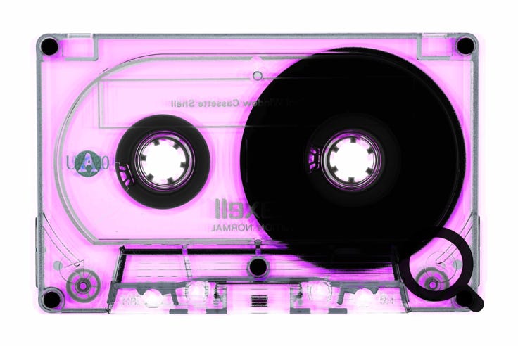 MC, Musikkassette, farbig, verfremdet