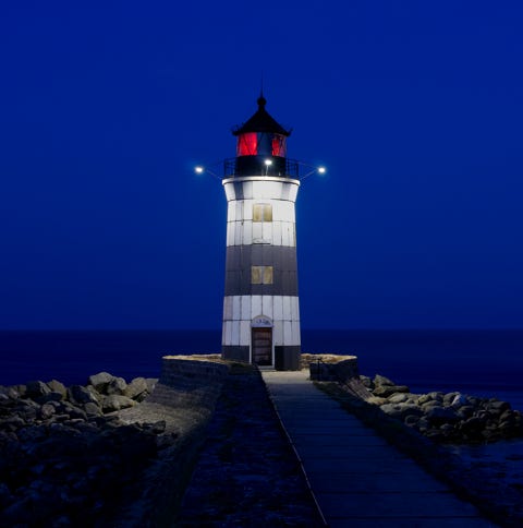 Leuchtturm, Schleimünde, Dämmerung, Ostsee, Schlei