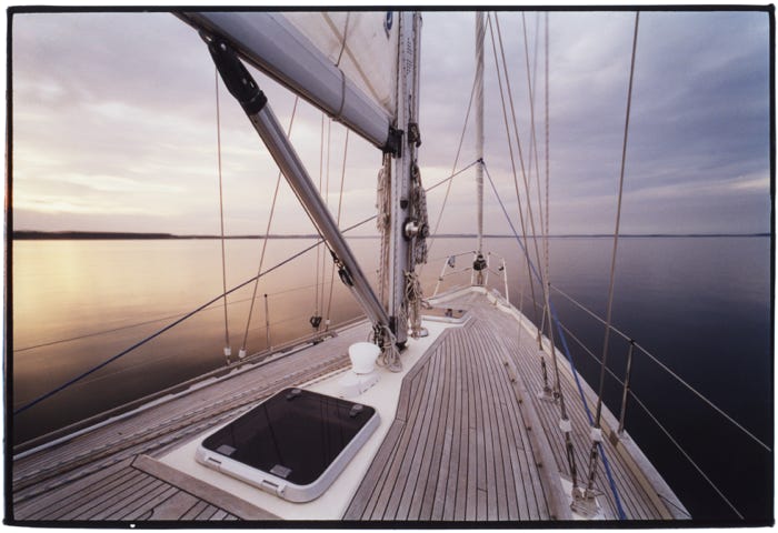 Malö, Teakdeck, ruhige See